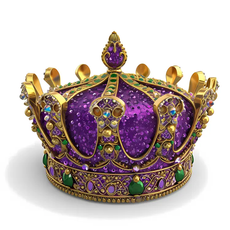 Sparkling Purple and Gold Crown with Jewels