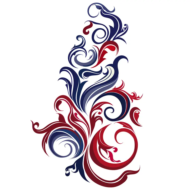 Red and Blue Abstract Design