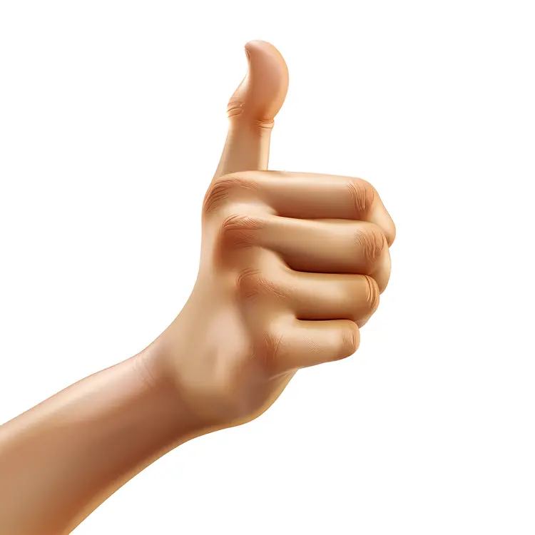 Realistic 3D Thumbs Up Gesture