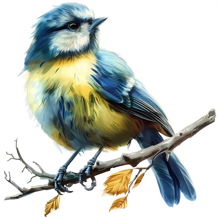 Blue Bird Perched on a Branch