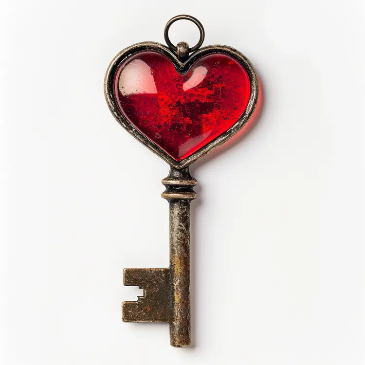 Red Heart Key for Valentine's Day