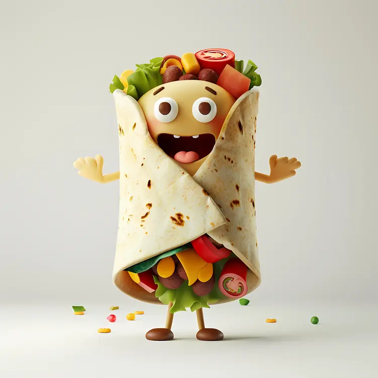 Excited Burrito Cartoon