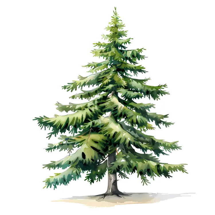 Realistic Pine Tree Illustration