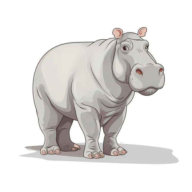 Cute Cartoon Hippo