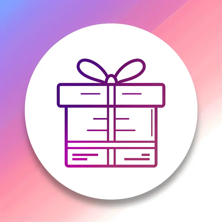 Outlined Gift Box with Ribbon