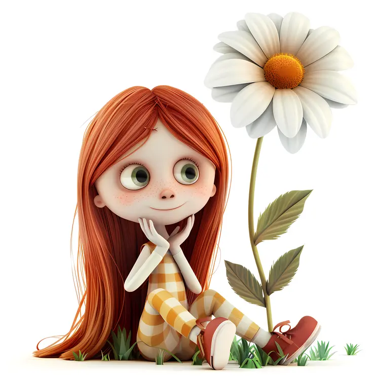 Red-haired Girl with a Daisy