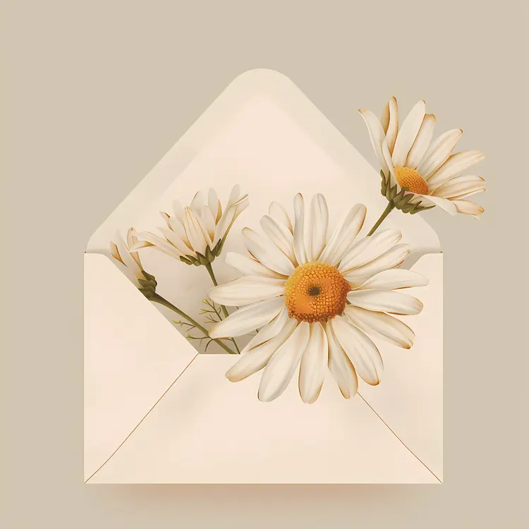 Lovely Daisies in an Open Envelope