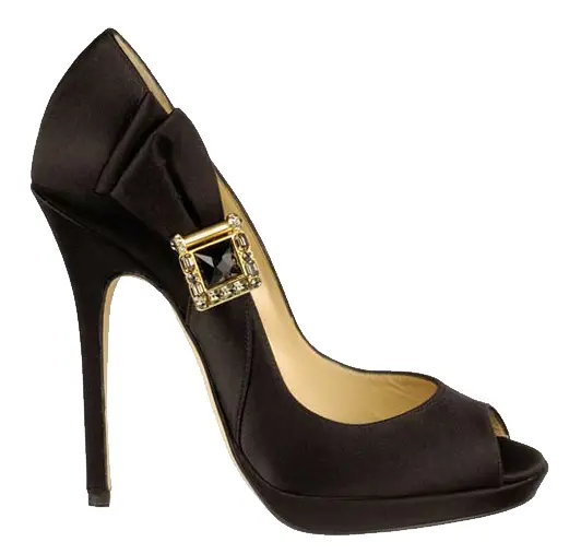 Elegant Black High Heel Shoe with Buckle