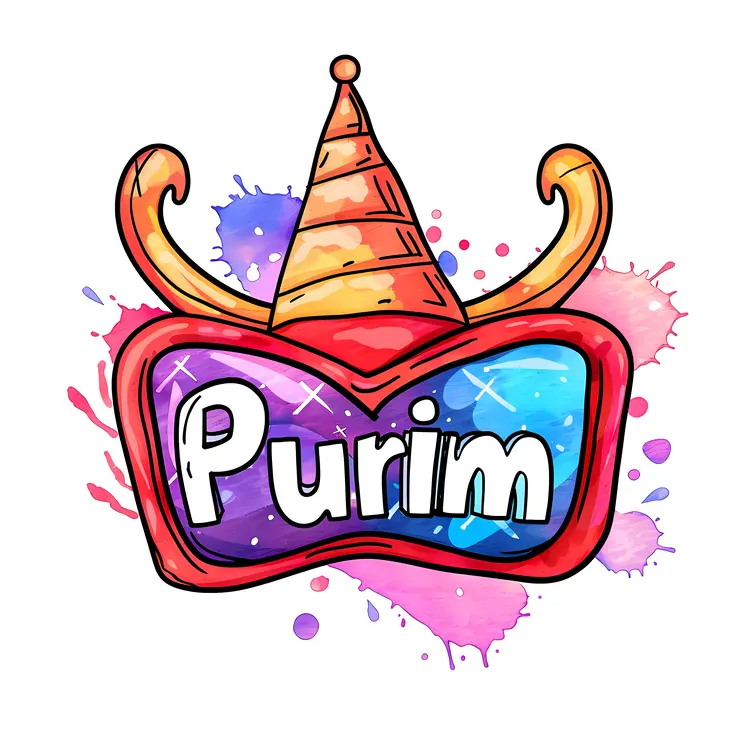Colorful Purim Festival Mask