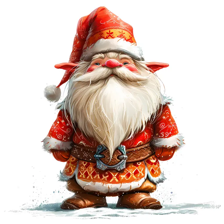 Gnome with Festive Belt and Red Hat