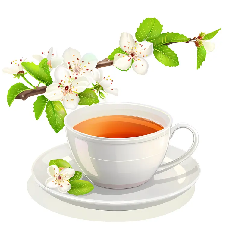 Tea Cup with Blossoms and Branch