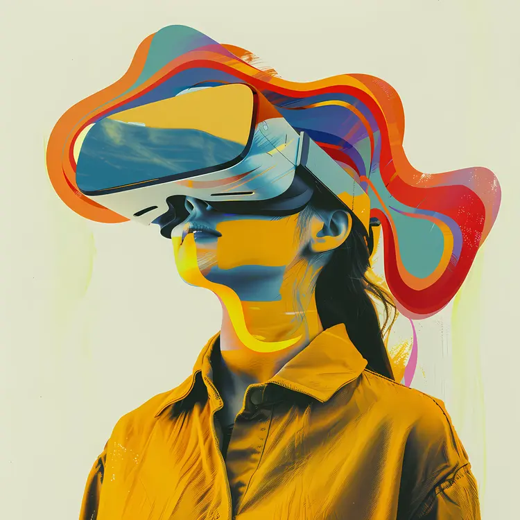 Colorful Illustration of VR Headset