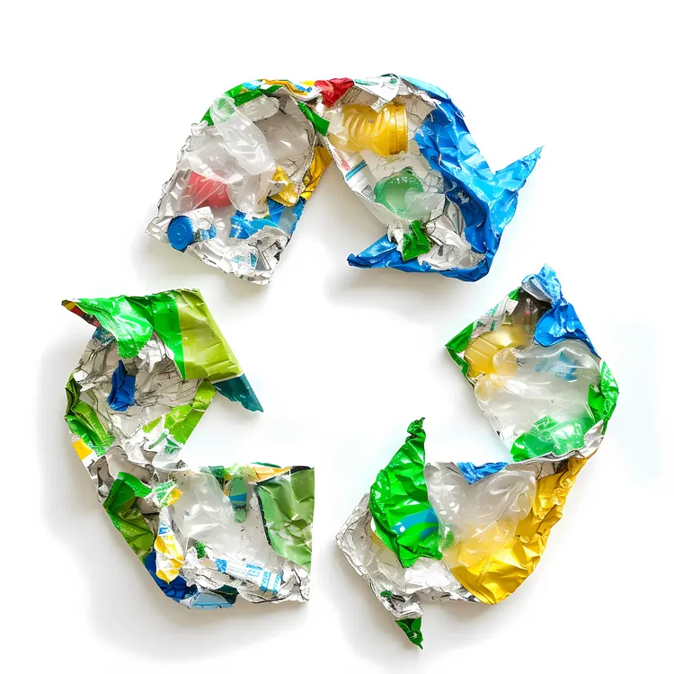 Recycling Symbol Made of Colorful Plastic