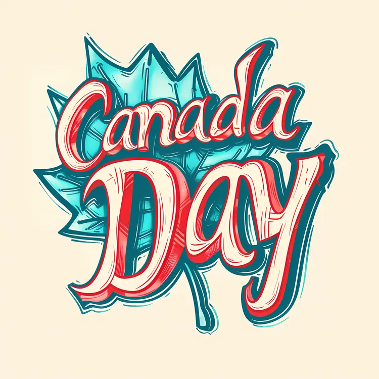 Canada Day Celebration with Maple Leaf