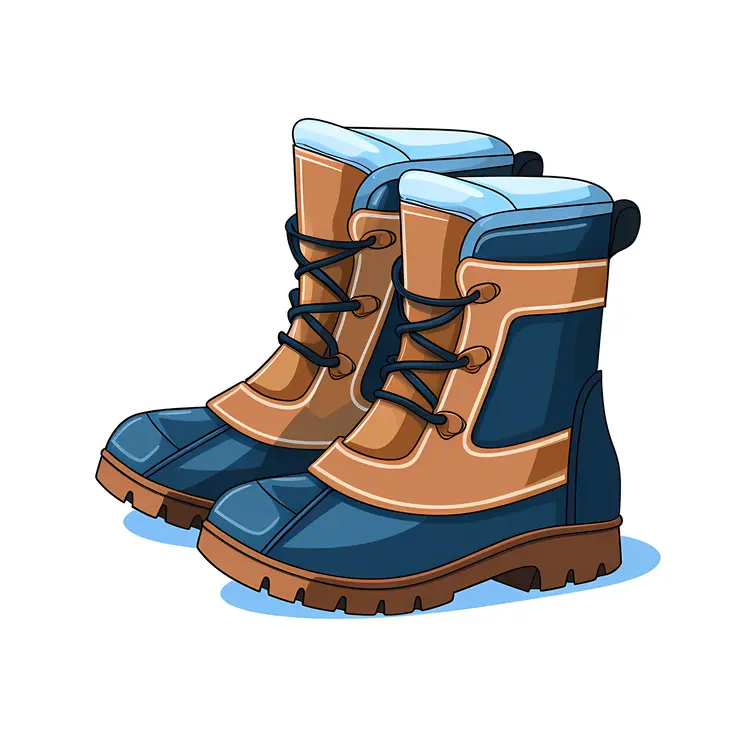 Stylish Brown and Blue Boots