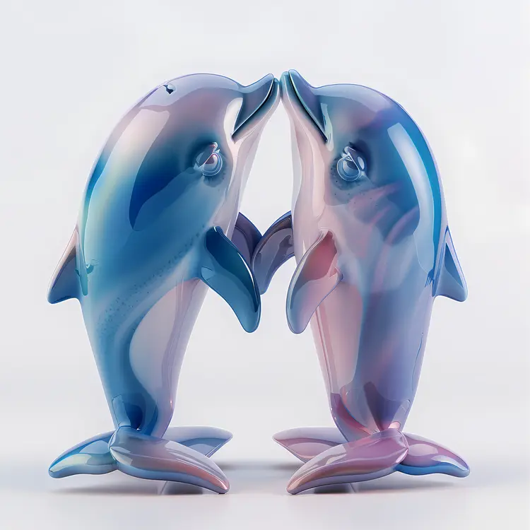 Cute Kissing Dolphins