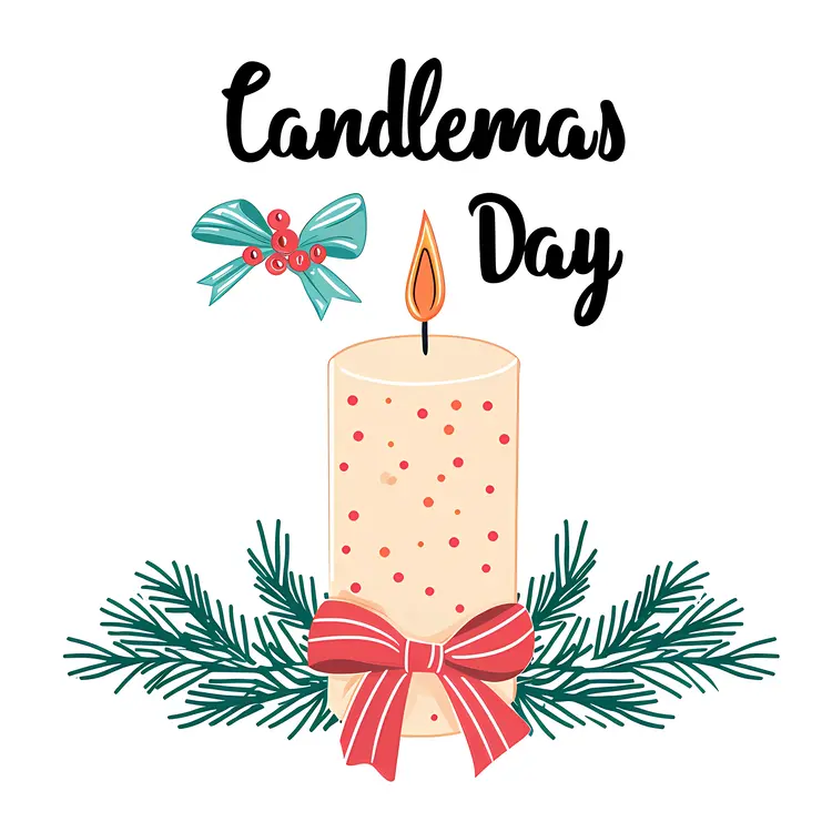 Candle with Bow for Candlemas Day