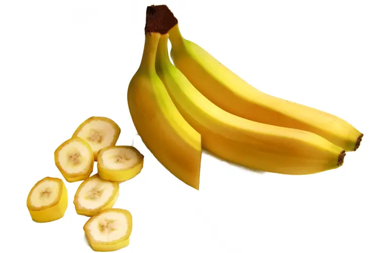 Fresh Yellow Bananas and Slices