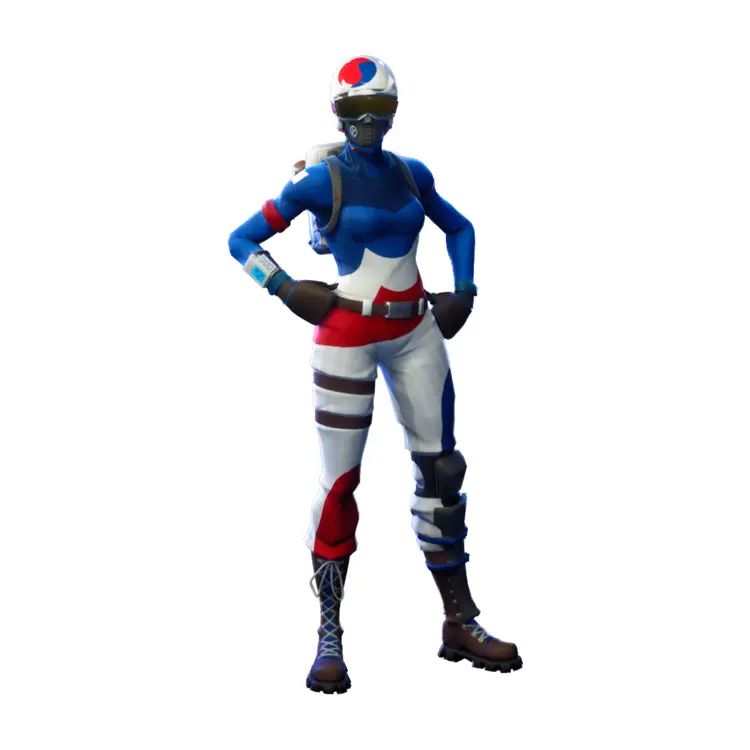 Blue and Red Suit Character in Action Pose