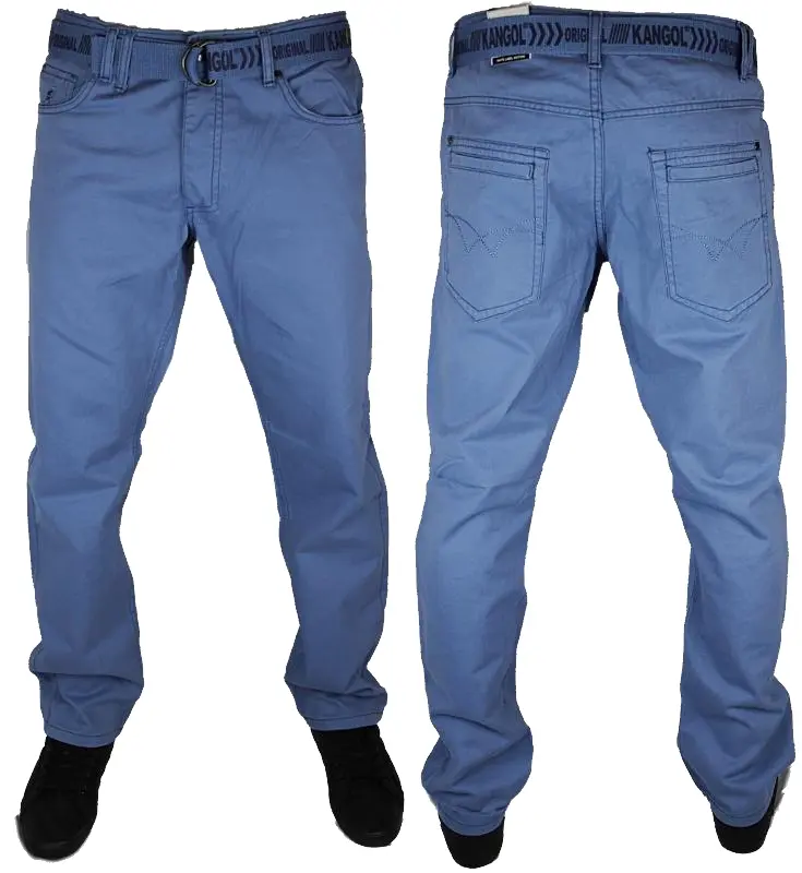 Casual Blue Pants with Belt
