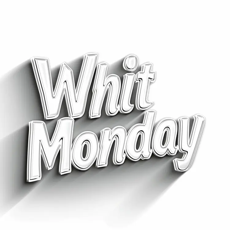 Whit Monday Text in Silver