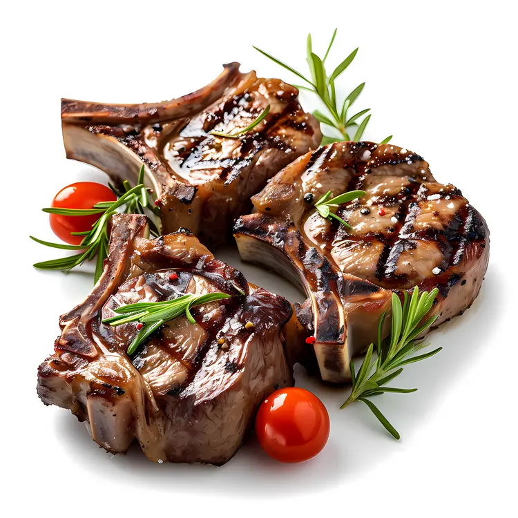 Grilled Lamb Chops with Rosemary and Tomatoes