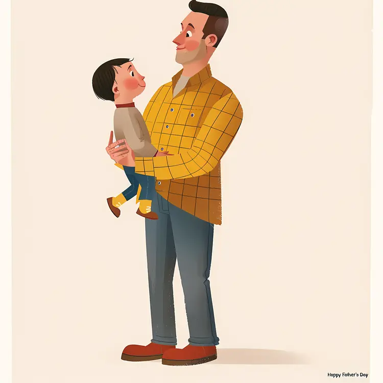 Father Holding Son for Father's Day