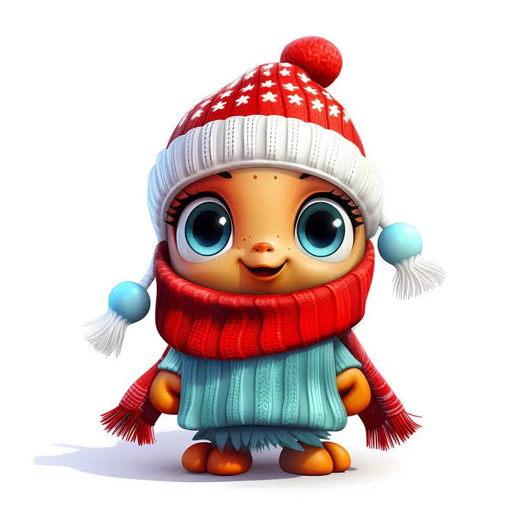 Cute Orange Winter Character