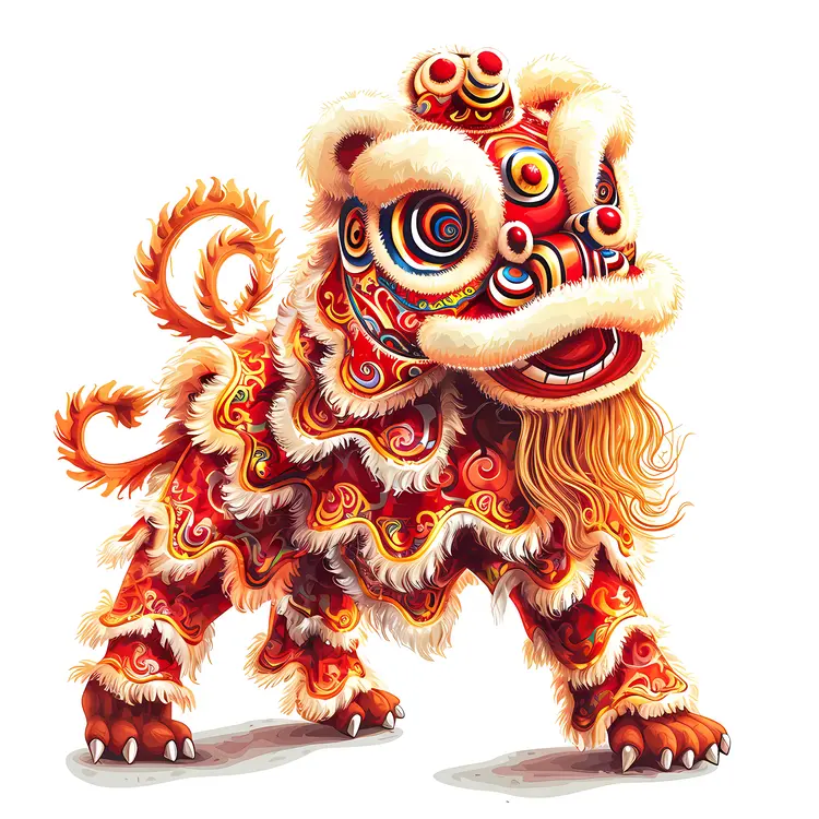 Traditional Chinese Lion Dance Costume
