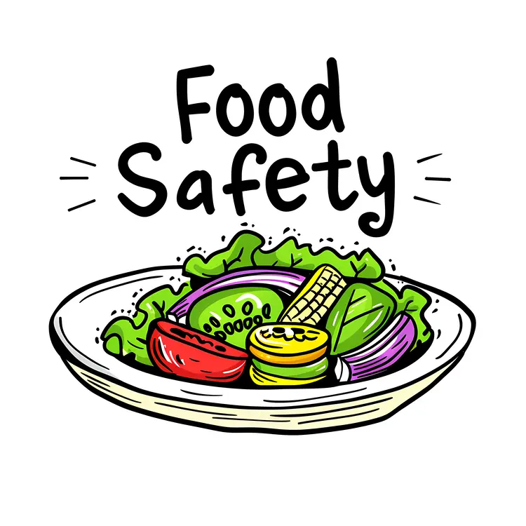 Food Safety Concept with Healthy Salad