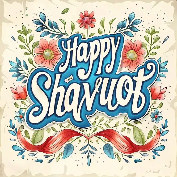 Happy Shavuot with Floral Design