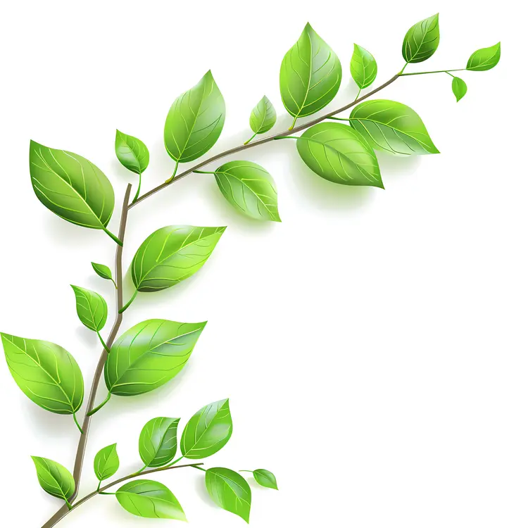 Green Branch with Leaves
