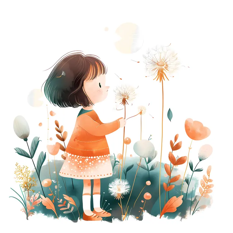 Little Girl with Dandelions