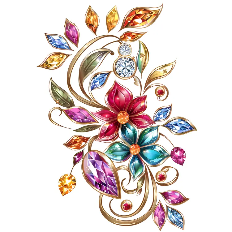 Colorful Gemstones in Floral Design