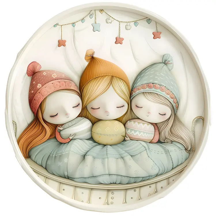 Cute Sleeping Girls in Pajamas