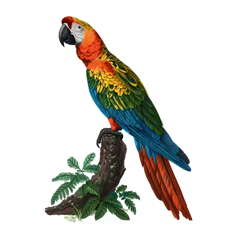 Colorful Parrot Perched on a Tree