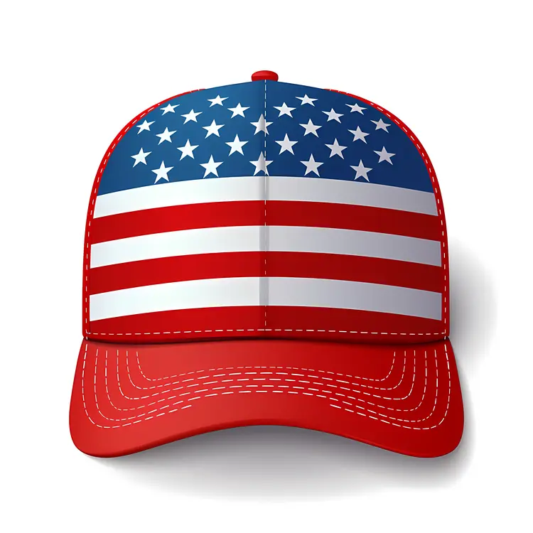 Patriotic Baseball Cap with Stars and Stripes