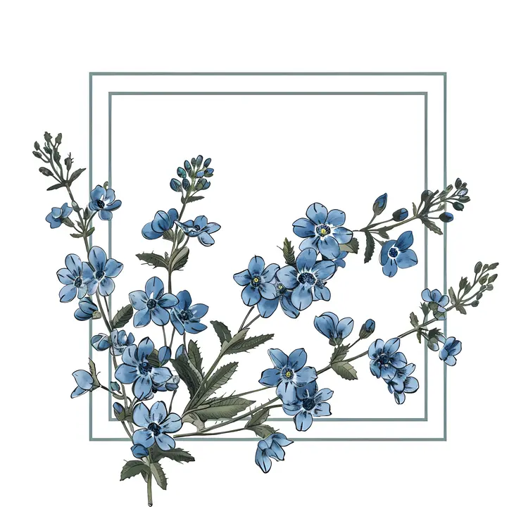 Vibrant Blue Flowers on Branches