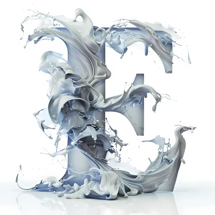 Artistic Letter E with Paint Splash