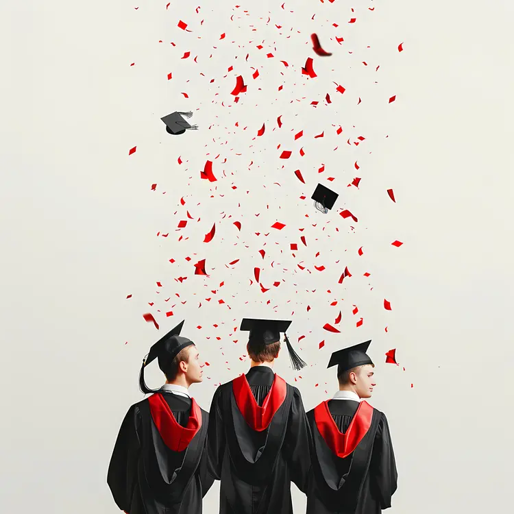 Graduation Ceremony with Confetti