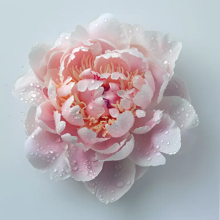 Pink Flower with Dew Drops