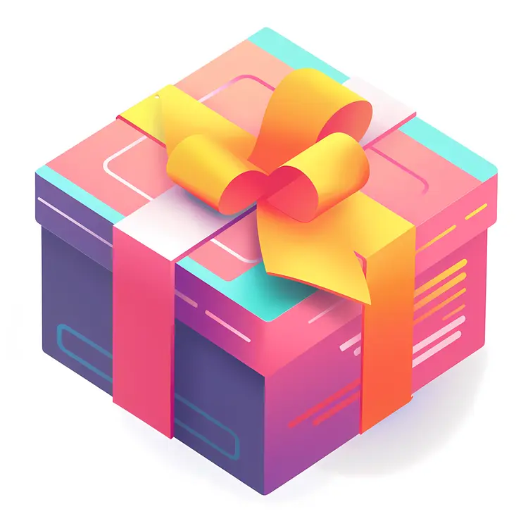 Colorful Gift Box with Ribbon