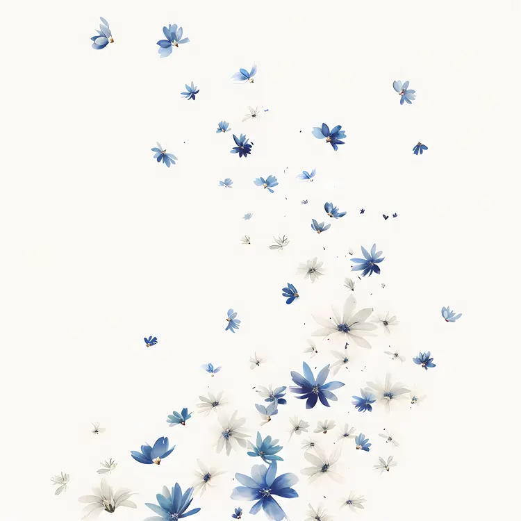Blue and White Flowers