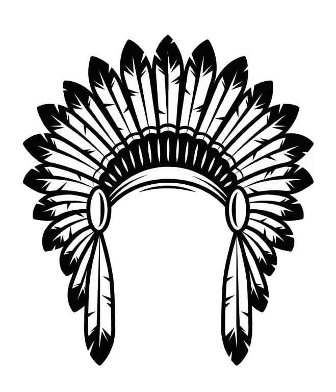 Traditional Feather Headdress Illustration