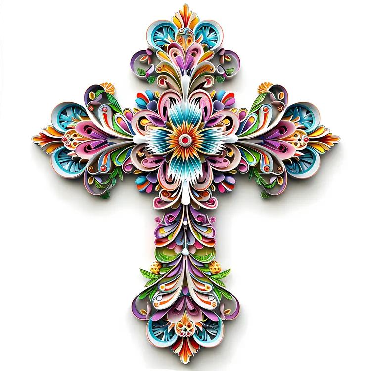 Decorative Cross with Intricate Patterns