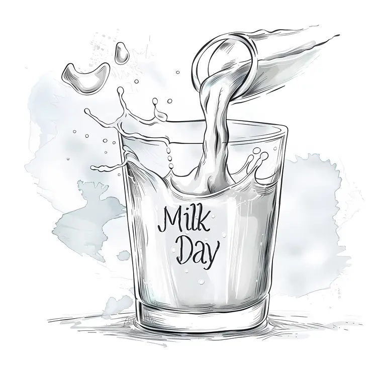 Milk Day Poster with Pouring Milk
