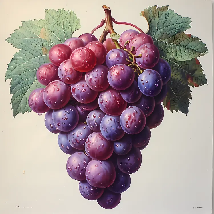 Cluster of Juicy Purple Grapes