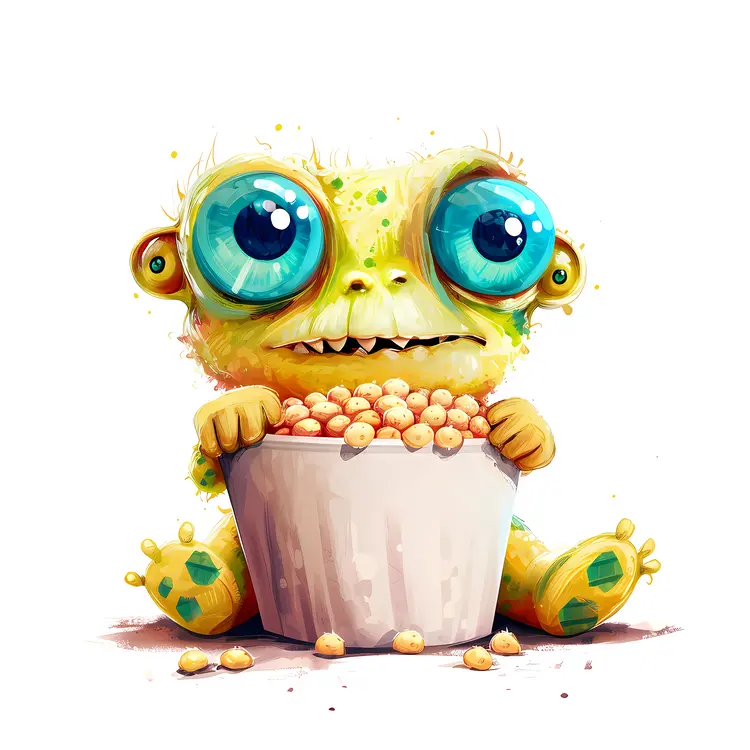 Cute Creature Eating Popcorn