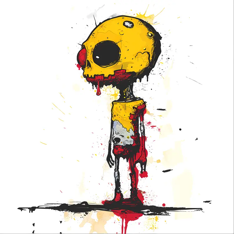 Yellow Zombie Cartoon Character