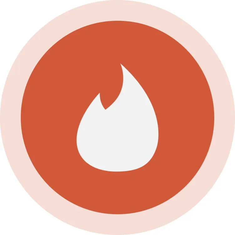 Red Tinder Logo in Circle